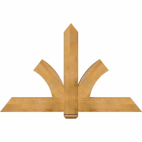 Ekena Millwork Redmond Rough Sawn Timber Gable Bracket, Western Red Cedar, 60"W x 38"H x 4"D x 6"F, 15/12 Pitch GBW060X38X0406RED00RWR - main